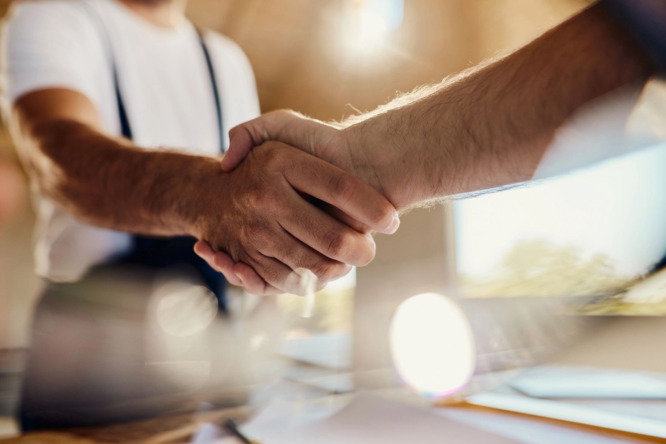 Handshake after reaching an agreement