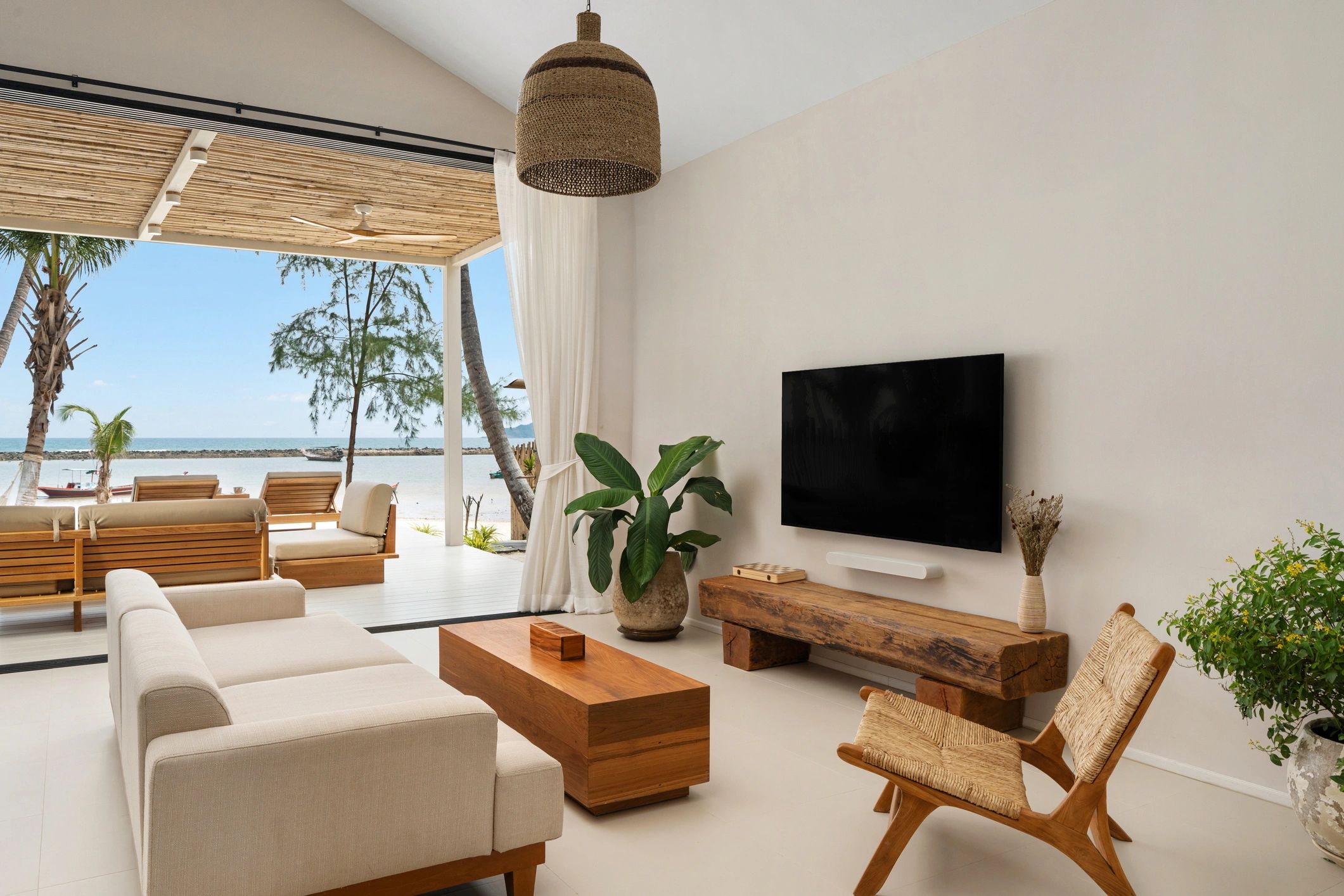 Bright modern living room interior
